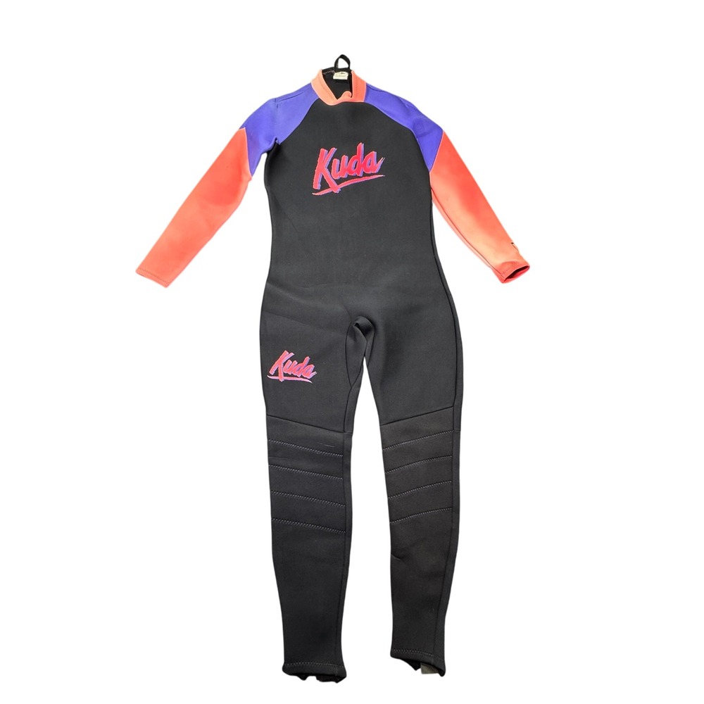 Vintage KUDA Wetsuit Womens L Black Full Long Sleeve Dive Surfing Swimming Retro